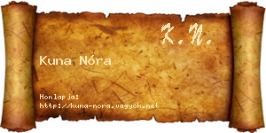 Kuna Nóra névjegykártya
